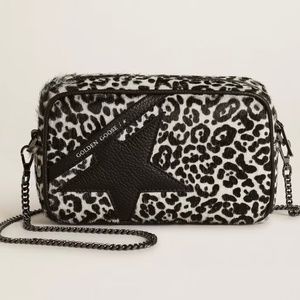 Golden Goose Mini Star Bag blk/wht leopard pony hair